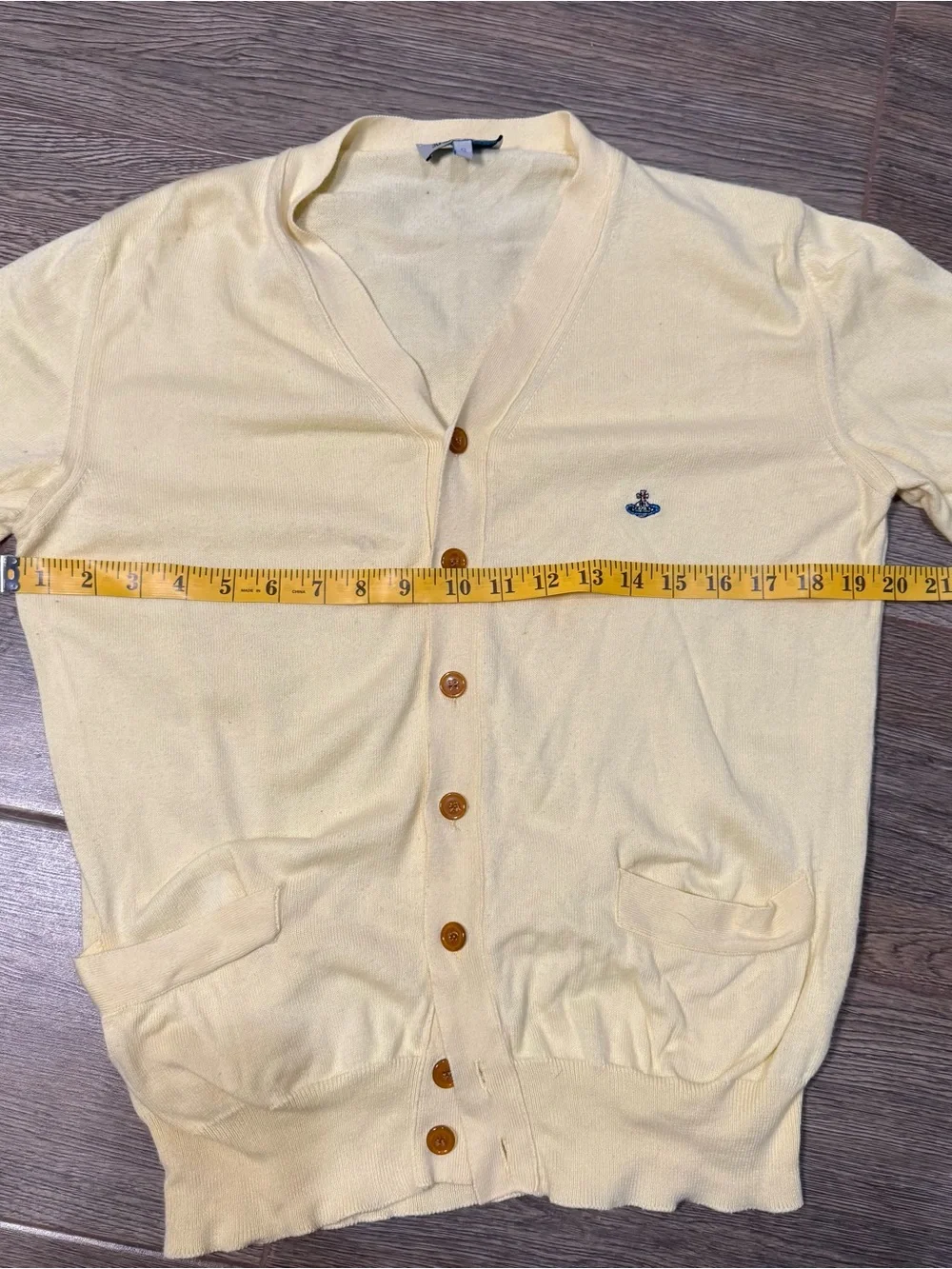 Vivienne Westwood Vintage Pale Yellow Button Women’s Small Cream Cardigan